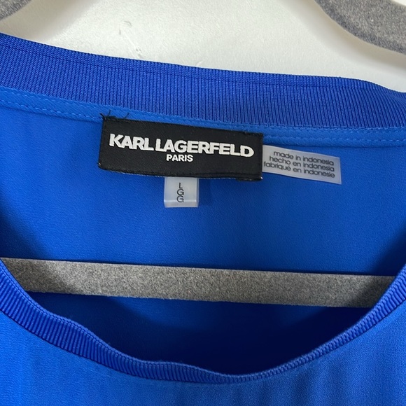 Long sleeve Top by Karl Langerfield. Beautiful blue color. - Picture 2 of 5